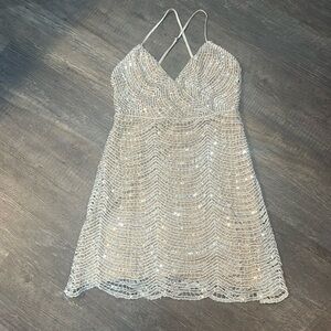GUC Lulus white sequin cocktail dress size small